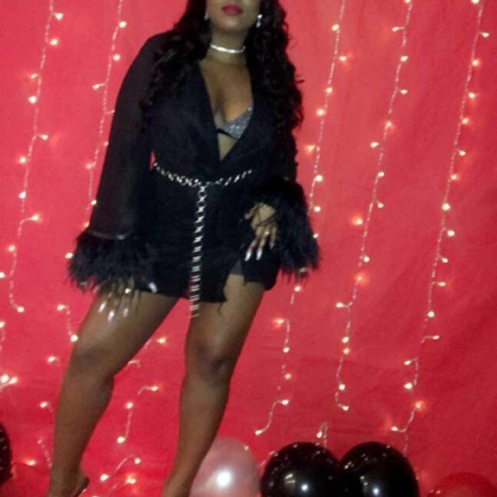 Misguided black feather sleeve dress